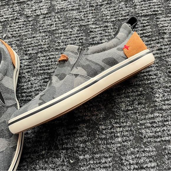 XTRATUF Women's Slip-On Sneakers - Black Canvas with Brown Suede Heel - Picture 14 of 16